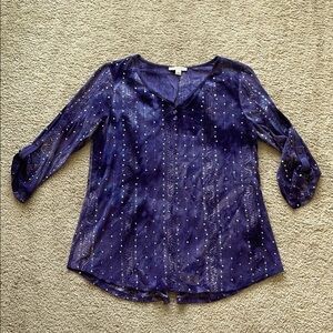 Vintage 90s Boho Sequined Blouse Top W’s L Celestial Textured Hippie Whimsigoth